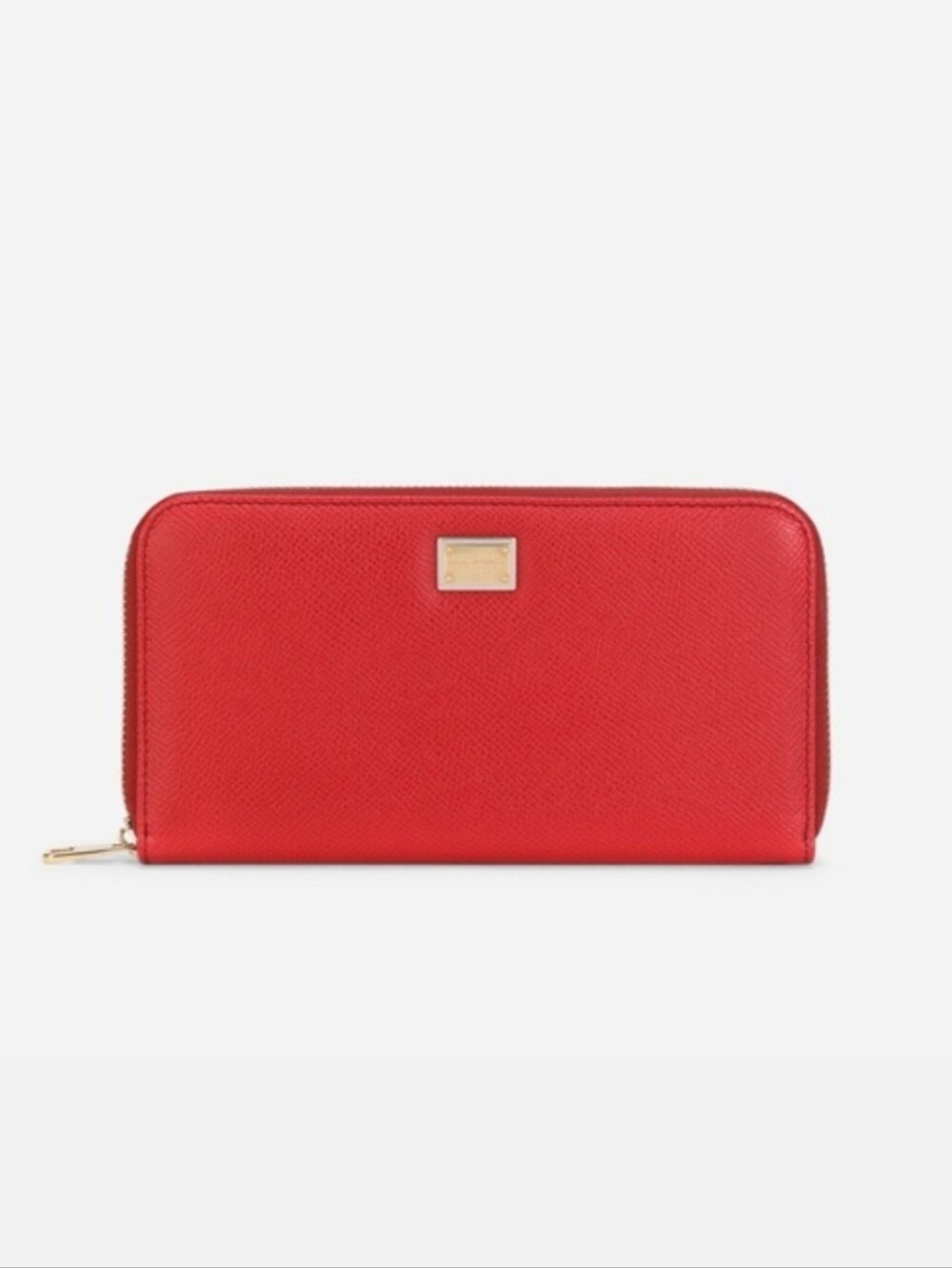 Dolce & Gabbana Red Leather Long Zip Around Wallet EUC